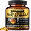 Black Seed Oil Capsules - With New Zealand Manuka Honey, Cold Pressed Turkish Nigella Sativa Oil, 2% Thymoquinone, Immune & Digestive Support, Made in USA, 60 Count, 1010mg per serving view 1