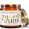 2 Year Gift for Anniversary for Her - '2 Years Later' Soy Candle, w/Sandalwood Rose - Infused w/Essential Oils I 2nd Anniversary Wedding Gift for Wife I 50Hr Burn I USA Made view 1