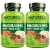NATURELO Mushroom Supplement  Brain & Immune Health Blend with Lions Mane, Reishi, Turkey Tail  90 Vegan Friendly Capsules (Pack of 2) view 1