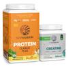 Creatine Powder & Vanilla Classic Plus Organic Protein Powder Set | Bundle & Save | Vegan Protein Superfood Blend plus Unflavored Creatine Monohydrate (60 Servings Unflavored, 30 Servings Vanilla) view 1