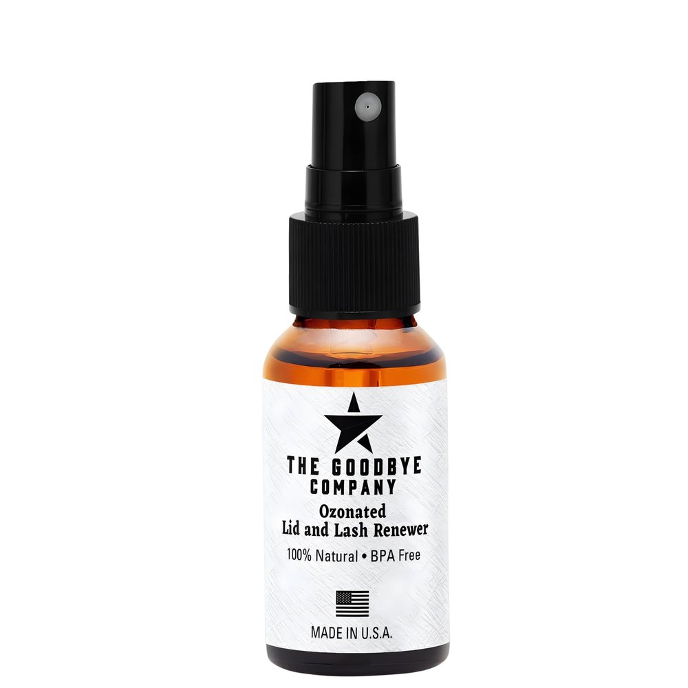 The Goodbye Company Ozonated Lid and Lash Renewer - Pure Hypochlorous Acid Eyelid Cleanser Spray for Dry Eyes, Blepharitis, Styes Non-Stinging, Lash Extension Safe, Made in Florida (2 fl oz)