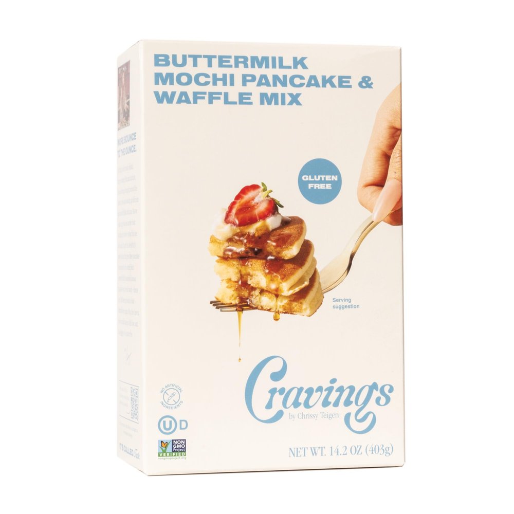 Cravings by Chrissy Teigen Pancake and Waffle Mix, Gluten free, Buttermilk Mochi Pancake & Waffle Mix, 3 Ingredients Mix, Makes 18 Pancakes, 14.2 oz (Pack of 6)