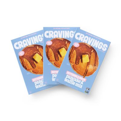 Cravings by Chrissy Teigen Gluten Free Pancake and Waffle Mix, Buttermilk Mochi Pancakes & Waffles, Add Eggs, Milk, & Oil, Makes 18 Pancakes (Pack of 3)