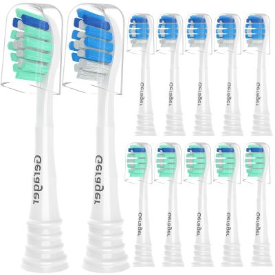 GERAGER Toothbrush Replacement Heads Compatible with with Philips Sonicare and More Click-on Handles, Tooth Brush Head 12 Pack White