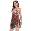 ALAZA Red Rose Flower Bouquet Spreads Leaves Mesh Halter Dress view 2