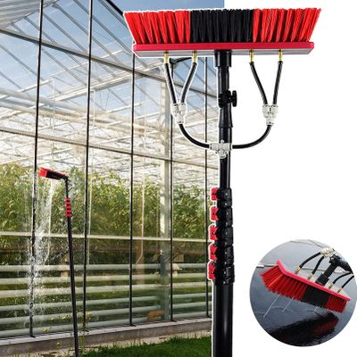 Water Fed Pole Kit, Window and Solar Cleaning Pole with Water Fed Telescopic Brush/Brush Window and Solar Panel cleaning tools Windows Cleaning Washing Tool,55cm brush-18FT/5.4M (55cm brush 18FT/5.4M