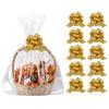 Amsthow 10CT Basket Wrapping Plastic Bags 22 x 32-inch Large Cellophane Wrap Clear Gift Bags with Bows for Easter Favors Holiday Decorations view 1