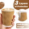 SIUQ Coffee Cups 12 oz 150 Pack, Insulated Ripple Wall Paper Coffee Cups 12 oz, Disposable Coffee Cups, Hot Beverage/Cold Drinking Cups for Office,Home,Party,Cafe,Picnic,Travel (Champagne) view 3