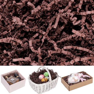 VGOODALL 2LB Crinkle Paper Filler, Dark Brown Shredded Confetti Paper for Gift Basket Filling Birthday Party Gift Box Wrapping Stuffing Supplies