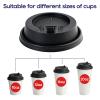 LITOPAK 200 Count Coffee Cup Lids, 3.54'' Disposable Plastic Lids for 10oz, 12oz, 16oz, and 20oz Paper Cups, Black view 3