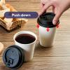 LITOPAK 200 Count Coffee Cup Lids, 3.54'' Disposable Plastic Lids for 10oz, 12oz, 16oz, and 20oz Paper Cups, Black view 4