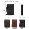 CONTACTS Full Grain Leather Cigar Case Travel Cigars Humidor Box Accessories Organizer with Cigar Cutter Lighter Pocket for 5 Pcs Cigars (Black) view 3