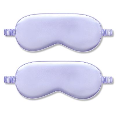 2Pack Silk Sleep Mask,IEKEODI Eye Mask for Sleeping,Elastic Blackout Eye Mask & Blindfold for Full Night's Sleep,Travel and Nap(Purple)