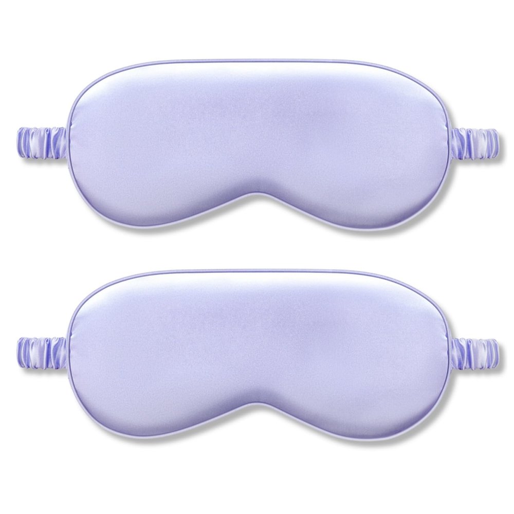 2Pack Silk Sleep Mask,IEKEODI Eye Mask for Sleeping,Elastic Blackout Eye Mask & Blindfold for Full Night's Sleep,Travel and Nap(Purple)