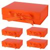 5 Pack Gift Boxes,10.5x7.5x3.5 Inch Magnetic Gift boxes for Presents with Lids Magnetic Closure Rectangle Collapsible for Christms,Mother's Day, Birthdays, Bridal Gifts,Weddings wraps gift(Orange) view 1