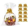 Amsthow 10CT Cellophane Wrap Bags 26 x 36-inch Gift Basket Wrapping Clear Large Plastic Bags with Bows for Easter Weddings view 1