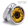 Round Pill Box 3 Compartment Pill Case for Purse & Pocket Small Pill Organizer Butterfly and Sunflower Travel Pillbox Portable Oil Storage Box Metal Medicine Vitamin Organizer Unique Gift view 2