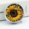 Round Pill Box 3 Compartment Pill Case for Purse & Pocket Small Pill Organizer Butterfly and Sunflower Travel Pillbox Portable Oil Storage Box Metal Medicine Vitamin Organizer Unique Gift view 4