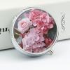 Round Pill Box 3 Compartment Pill Case for Purse & Pocket Small Pill Organizer Pink Rose Hydrangea Travel Pillbox Portable Oil Storage Box Metal Medicine Vitamin Organizer Unique Gift view 4