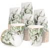 WRAPAHOLIC 50 Pcs Greenery Paper Cups - 9 oz Eucalyptus Disposable Cups, Coffee Cups, Hot/Cold Beverage Drinking Cups for Water Juice, Perfect for Home, Office and Party Supplies view 1