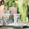 WRAPAHOLIC 50 Pcs Greenery Paper Cups - 9 oz Eucalyptus Disposable Cups, Coffee Cups, Hot/Cold Beverage Drinking Cups for Water Juice, Perfect for Home, Office and Party Supplies view 4