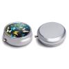 Round Pill Box 3 Compartment Pill Case for Purse & Pocket Small Pill Organizer Butterflies Travel Pillbox Portable Oil Storage Box Metal Medicine Vitamin Organizer Unique Gift view 3