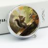 Round Pill Box 3 Compartment Pill Case for Purse & Pocket Small Pill Organizer Squirrel Eats Nuts Travel Pillbox Portable Oil Storage Box Metal Medicine Vitamin Organizer Unique Gift view 4