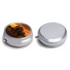Round Pill Box 3 Compartment Pill Case for Purse & Pocket Small Pill Organizer Sunset Parent-Child Elephant Travel Pillbox Portable Oil Storage Box Metal Medicine Vitamin Organizer Unique Gift view 3