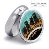 Round Pill Box 3 Compartment Pill Case for Purse & Pocket Small Pill Organizer Four Black Cats Lying on The Piano Keyboard Travel Pillbox Portable Oil Storage Box Metal Medicine Vitamin Organizer Uniq view 2