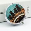 Round Pill Box 3 Compartment Pill Case for Purse & Pocket Small Pill Organizer Four Black Cats Lying on The Piano Keyboard Travel Pillbox Portable Oil Storage Box Metal Medicine Vitamin Organizer Uniq view 4