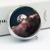Round Pill Box 3 Compartment Pill Case for Purse & Pocket Small Pill Organizer Full Moon Travel Pillbox Portable Oil Storage Box Metal Medicine Vitamin Organizer Unique Gift view 4