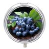 Round Pill Box 3 Compartment Pill Case for Purse & Pocket Small Pill Organizer Delicious Blueberries Travel Pillbox Portable Oil Storage Box Metal Medicine Vitamin Organizer Unique Gift view 1