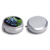 Round Pill Box 3 Compartment Pill Case for Purse & Pocket Small Pill Organizer Delicious Blueberries Travel Pillbox Portable Oil Storage Box Metal Medicine Vitamin Organizer Unique Gift view 3