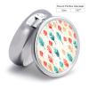 Round Pill Box 3 Compartment Pill Case for Purse & Pocket Small Pill Organizer Coral and Teal Arrows Travel Pillbox Portable Oil Storage Box Metal Medicine Vitamin Organizer Unique Gift view 2