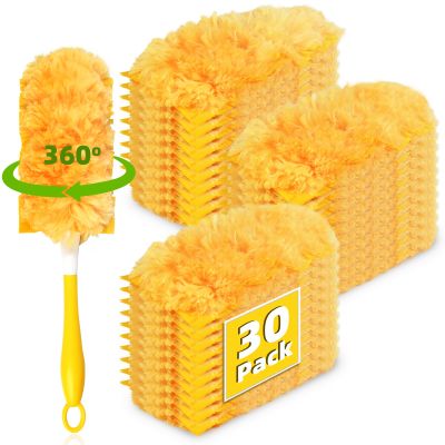 30 Pack 360 Dusters Refills for Swiffer Dusters, Unscented Heavy Duty Duster Kit Disposable Dusters Refills with 1 Handle for Cleaning Furniture, Blinds, Ceiling Fans