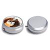 Round Pill Box 3 Compartment Pill Case for Purse & Pocket Small Pill Organizer Couple Horse Travel Pillbox Portable Oil Storage Box Metal Medicine Vitamin Organizer Unique Gift view 3