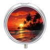 CSGJMYGS Round Pill Box 3 Compartment Pill Case for Purse & Pocket Small Pill Organizer Tropical Sunset Travel Pillbox Portable Oil Storage Box Metal Medicine Vitamin Organizer Unique Gift, Style-1-1 view 1