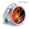 CSGJMYGS Round Pill Box 3 Compartment Pill Case for Purse & Pocket Small Pill Organizer Tropical Sunset Travel Pillbox Portable Oil Storage Box Metal Medicine Vitamin Organizer Unique Gift, Style-1-1 view 2