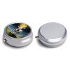 Round Pill Box 3 Compartment Pill Case for Purse & Pocket Small Pill Organizer Cow Over The Moon Travel Pillbox Portable Oil Storage Box Metal Medicine Vitamin Organizer Unique Gift view 3
