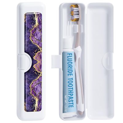 Gerkia Toothbrush Travel Case - Colorful Pattern, Holder and Covers for Toothbrushes, Includes Tongue Scraper Case