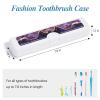 Gerkia Toothbrush Travel Case - Colorful Pattern, Holder and Covers for Toothbrushes, Includes Tongue Scraper Case view 2