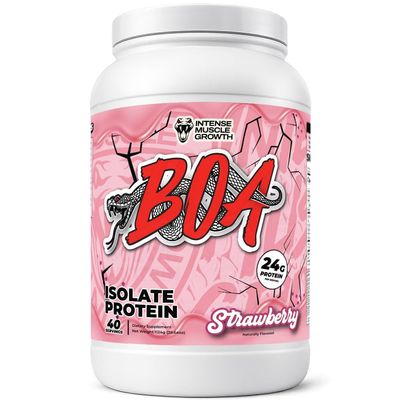 BOA Isolate Protein with Vitamin B6 and Zinc - Low-Sodium Whey Protein Isolate 24g of Protein per Scoop - (Strawberry - 40 Servings)