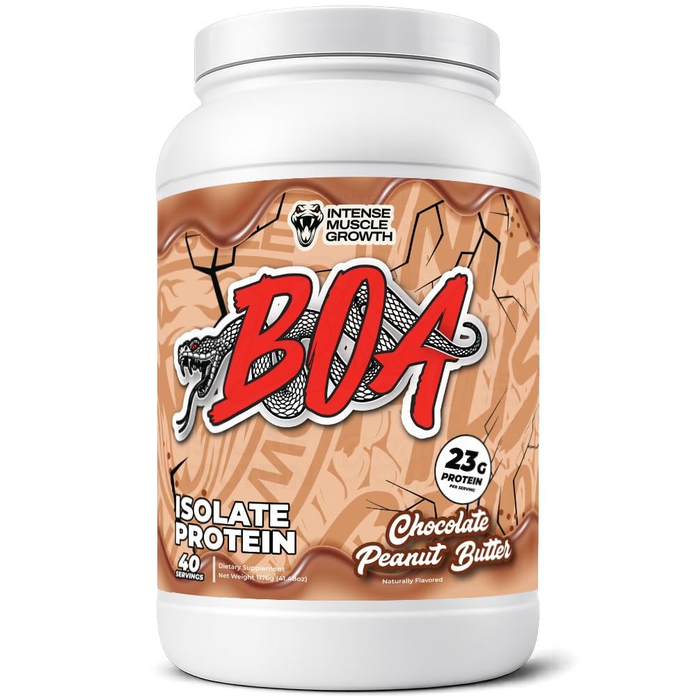 BOA Isolate Protein with Vitamin B6 and Zinc - Low-Sodium Whey Protein Isolate 23g of Protein per Scoop - (Chocolate Peanut Butter - 40 Servings)