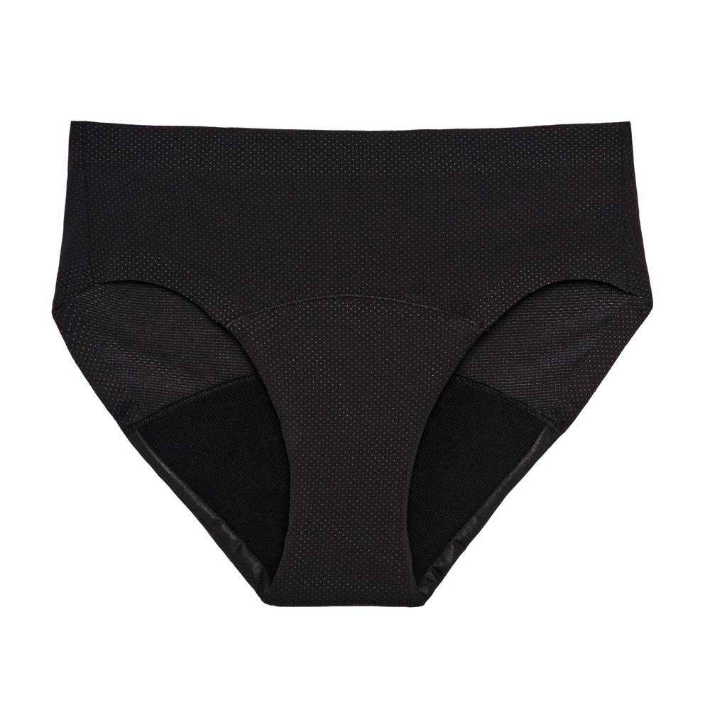Thinx Period Underwear, Breathable Hip Huggers, Holds Up to 12 Regular Tampons*, Period Panties, All-Day Absorbency Menstrual Underwear for Women, Reusable, 1 Pack, L