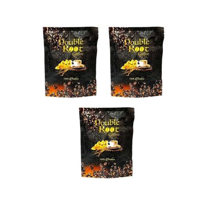 3 Packs Double Root Coffee Arabica Cafe Energy Support 10g (6 Sachets/Pack)