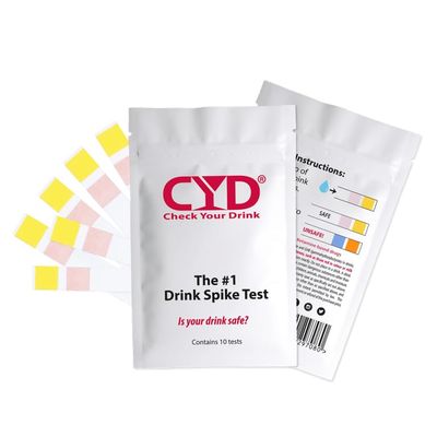 Check Your Drink (CYD) Drink Spiking Test Kit - 5 Pouches with 5 Test Strips in Each Pouch