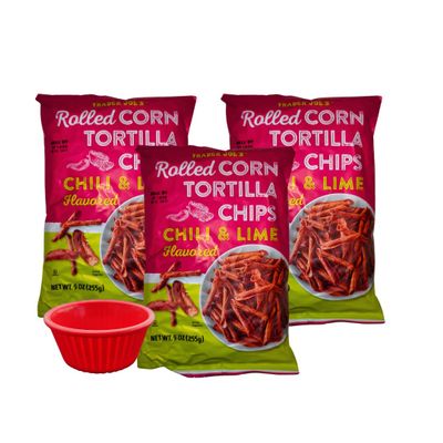KING BUY BOX a cup 1 PCS Bundled with Rolled Corn Tortilla, Chili Lime Flavor, Gluten Free, Net Wt, 9 Ounces (250g), 3 PACK. compatible with Trader Joe's
