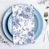 100Pcs Floral Guest Napkins Disposable Blue Wildflower Paper Napkins Chinoiserie Flower Dinner Hand Napkin for Party Supplies Table Decorations view 3