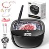 Ultrasonic Retainer Cleaner, 45kHz Dental Cleaning Pod for Dentures, Aligners, Night Guards & Jewelry, 150ML Denture Cleaner 2 Timed Modes & Travel Design (Black, 130ML Ultrasonic Machine) view 1