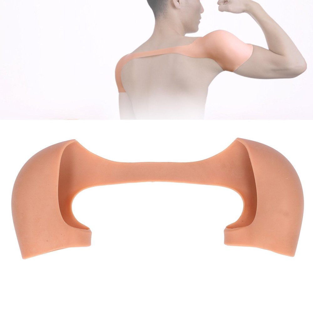Jiawu Silicone Shoulder Pads for Men and Women, Reusable One Piece Shoulder Pad, Anti Slip Shoulder Enhancer for Narrow Shoulders, Slip Shoulders, Invisible Fake Shoulder (L)